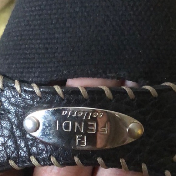 Vintage FENDI Selleria Series Logo Plate Mule Heels (rare) - Picture 8 of 11